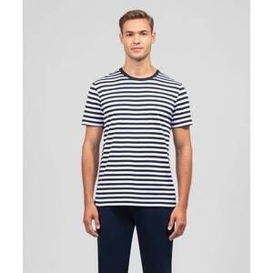 NEW RON DORFF short sleeve t-shirt eyelet edition in navy white